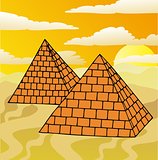 Scenery with pyramids
