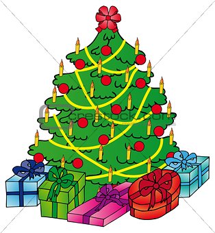 Xmas tree with gifts