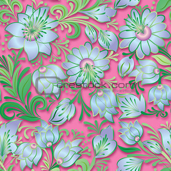 abstract vintage seamless spring floral ornament