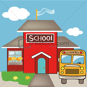 school with a bus