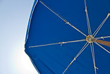 Sun umbrella on a bright, sunny day