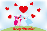 Valentine day lovely owls greeting card