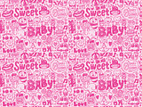 seamless doodle baby pattern