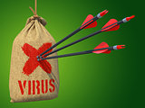 Virus - Arrows Hit in Red Mark Target.