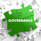Governance - Concept on Green Puzzle.