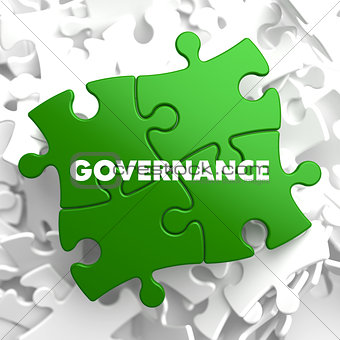 Governance - Concept on Green Puzzle.