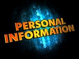 Personal Information - Gold 3D Words.