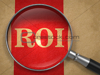 ROI - Magnifying Glass on Old Paper.