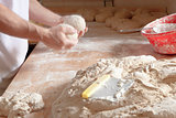 Baker Working with Dough.