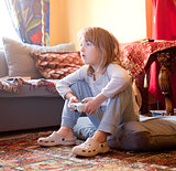 Boy Playing Console Game 