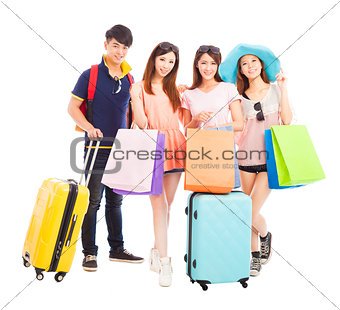 young people travel and shopping together