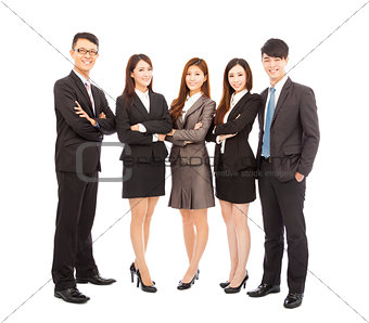 successful asian young business team standing together