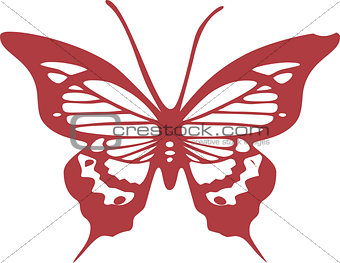 Simple red butterfly vector design