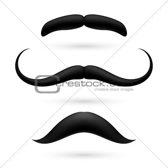 A set of three moustache