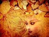 Autumn background and girl