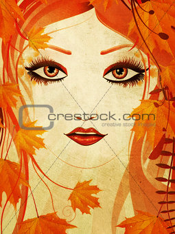 Autumn floral girl