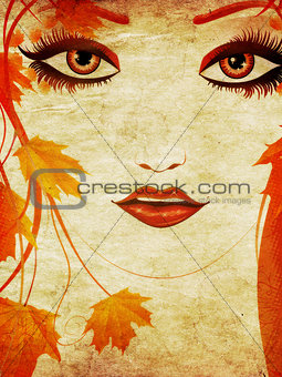 Autumn floral girl