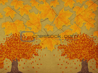 Paper with autumn trees