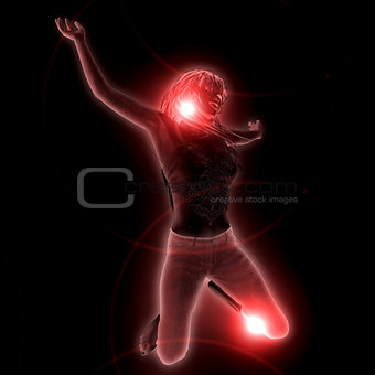 Red glowing girl