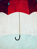 Red umbrella and rain