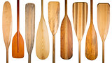 old wooden canoe paddles