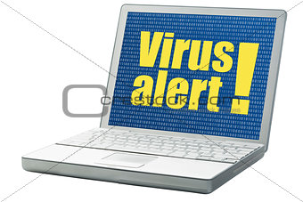 virus alert on a laptop