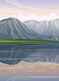 Mountains and lake. Landscape.