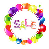 Sale Banner With Balloons