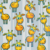 Seamless pattern with giraffes.