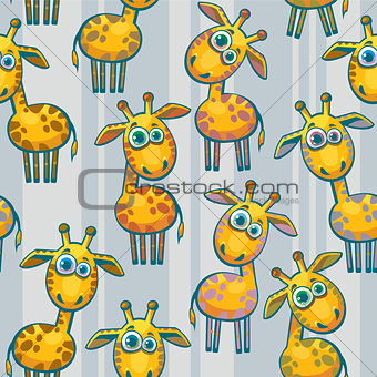 Seamless pattern with giraffes.