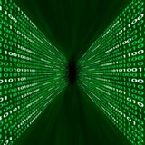 Corridor of green binary code