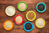 variety of rice grains 