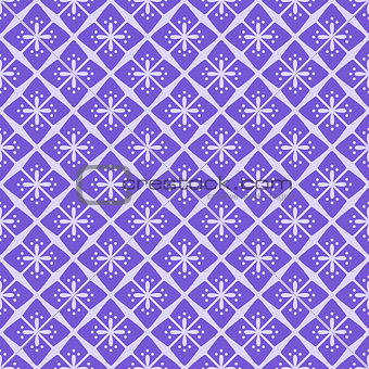 Seamless Purple Floral Geometric Pattern