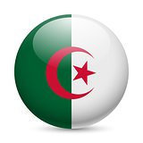 Round glossy icon of Algeria