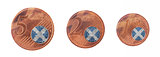 European union concept - 1, 2 and 5 eurocent