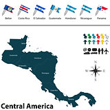 Political map of Central America