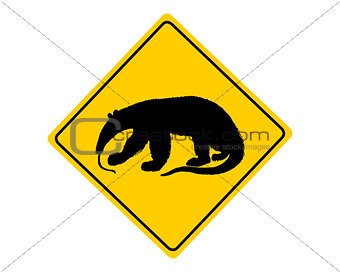 Anteater warning sign