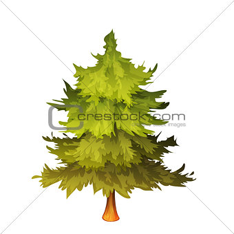 Vector illustration of green fir-tree