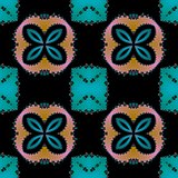 Seamless fractal pattern with flowers
