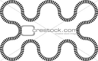 Railroad railway in a continuos wavy abstract pattern