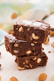 Chocolate brownie with nuts