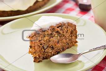 Carrot cake with nuts and cinnamon