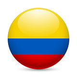 Round glossy icon of Colombia