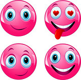 Pink smiley ball