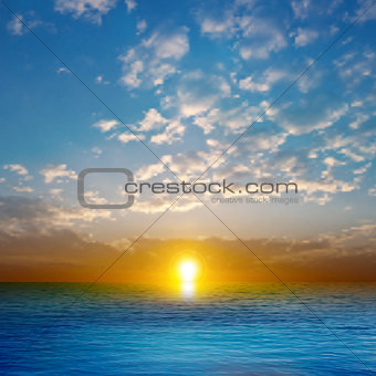 abstract nature background with sea sunset