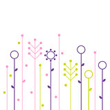 Simple abstract spring flowers design 