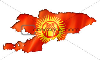 Kyrgyzstan flag map