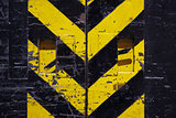 grunge door - yellow and black stripes