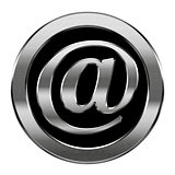 email symbol silver, isolated on white background