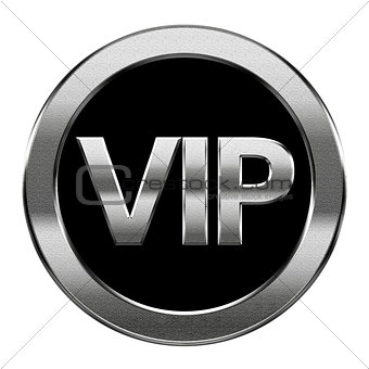 VIP icon silver, isolated on white background.